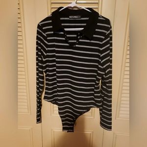 Disturbia Striped Bodysuit